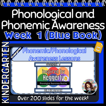 Preview of Phonological/Phonemic Awareness Heggerty Inspired Week 1 Kindergarten Blue Book