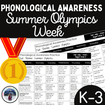 Preview of Phonological and Phonemic Awareness Daily 10 Minute Practice Summer Olympic Week