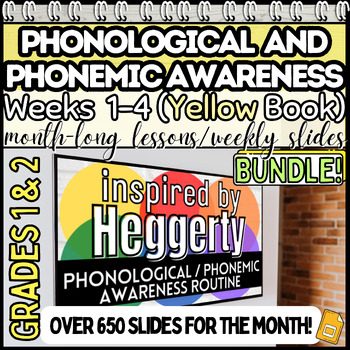 Preview of Phonological and Phonemic Awareness Heggerty Weeks 1-4 Yellow Bundle