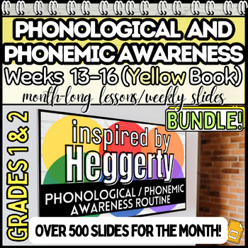 Preview of Phonological and Phonemic Awareness Heggerty Weeks 13-16 Yellow Book Bundle