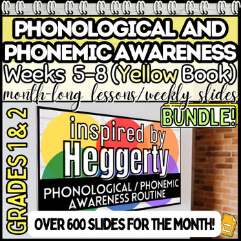 Preview of Phonological and Phonemic Awareness Heggerty Weeks 5-8 Yellow Book Bundle