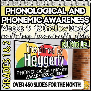 Preview of Phonological and Phonemic Awareness Heggerty Weeks 9-12 Yellow Book Bundle