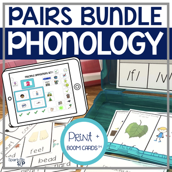 Preview of Phonology Bundle for Speech Therapy Contrast Pairs Print + Boom Cards™️