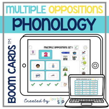 Preview of Phonology Multiple Oppositions Boom Cards™️ for Speech Therapy