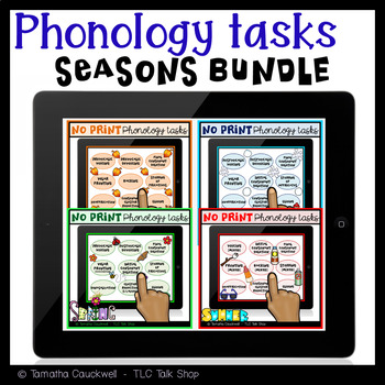 Preview of Phonology Tasks for Teletherapy: NO Print Seasons BUNDLE