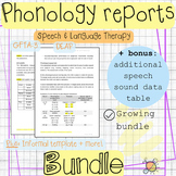 Phonology assessment report templates BUNDLE DEAP GFTA-3 S