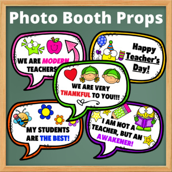 Preview of Photo Booth Props - Happy Teacher's Day (10 pcs)