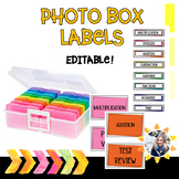 Photo Box Labels (Editable) Center organization