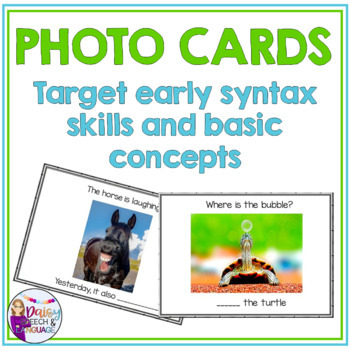 Preview of Photo Cards BUNDLE for early Grammar and Syntax skills | Basic Concepts