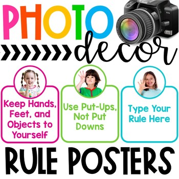 Preview of Photo Classroom Theme Decor - Rules Display