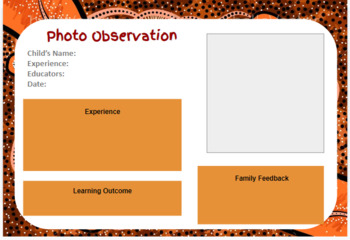 Preview of Photo Observation Template 