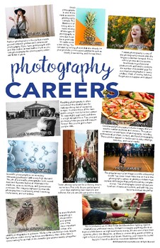 Preview of Photo Photography Careers Classroom Wall Hanging Poster Flyer