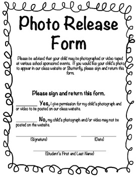 Preview of Photo Release Form