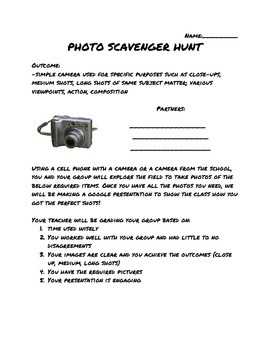 Preview of Photo Scavenger Hunt