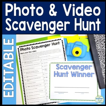 Preview of EDITABLE Photo Scavenger Hunt, Photo and Video Scavenger Hunt for Kids and Adult