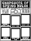 Photo Snapshots of My Spring Break Printable Writing FREEBIE