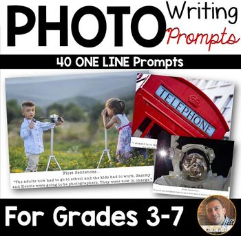 Preview of Photo Writing Prompts: 40 Prompts, Graphic Organizers, and Paper for Grades 3-7
