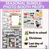 Photobooth props bundle- Back to school, Christmas, Last d