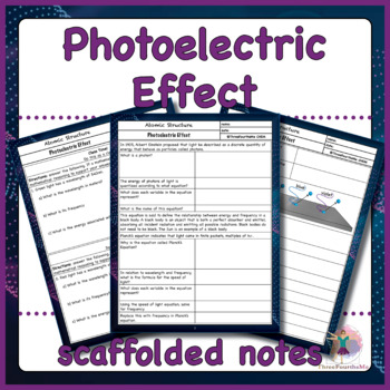 Preview of Photoelectric Effect - Scaffolded notes