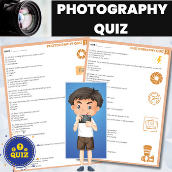 Preview of Photograhy Quiz | Visual Arts Photography Assessment | Digital Photography