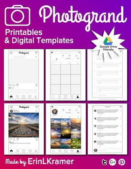 Preview of Photogrand Printables and Digital Templates Instagram Style (w/ Editable pages)