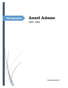 Preview of Photographer Ansel Adams - Quiz and Quotes