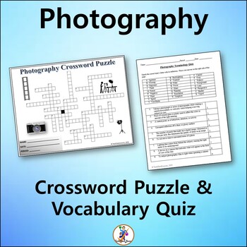 Preview of Photography Crossword & Vocabulary Quiz