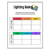 Photography Lighting Basics Lesson Plan, Worksheet, and Activity