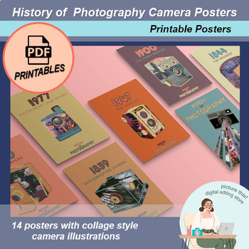 Preview of Photography Posters History of Cameras Collage Printable High School Photo