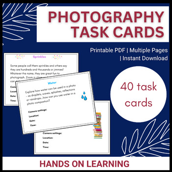 Preview of Photography Task Cards Resource Pack