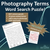 Photography Terminology Word Search Puzzle: No prep - Midd