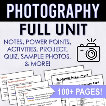 Preview of Photography Unit - High School Yearbook/Journalism - Editable