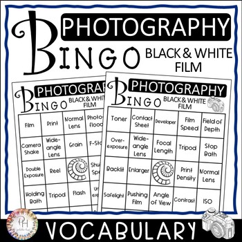 Preview of Photography BINGO | Black and White Film | Vocabulary Review Game