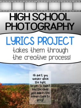 Preview of Photography project for middle school and high school - LYRICS photoshoot