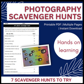 Preview of Photography scavenger hunt for hands on learning