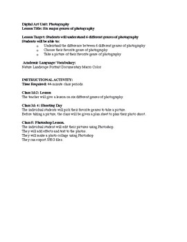 Preview of Photography_6 Major Genres Lesson(PDF)