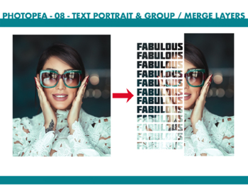 Preview of Photopea - 08 - Text Portrait Effect & Group / Merge Layers - Distance Learning