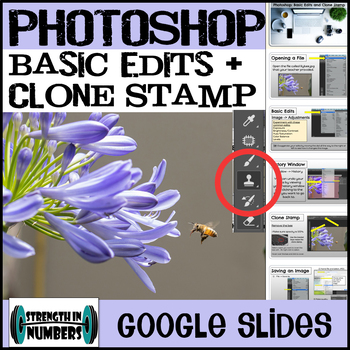 Preview of Photoshop CC Basic Edits and Clone Stamp Google Slides Lesson and Assignment