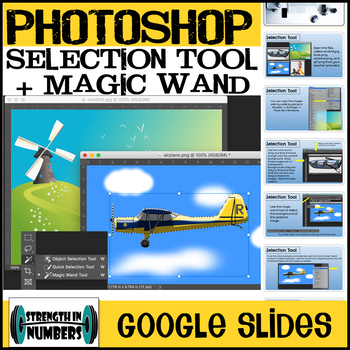 Preview of Photoshop CC Magic Wand Move Selection Tool Google Slides Lesson and Assignment
