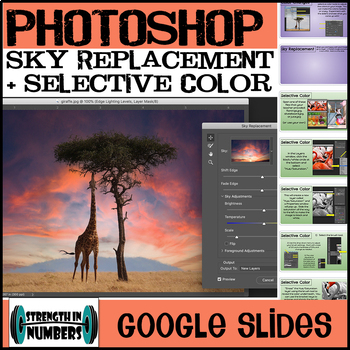Preview of Photoshop CC Sky Replacement + Selective Color Google Slides Lessons Assignments