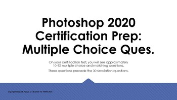 Preview of Photoshop Certification | MULTIPLE CHOICE SECTION STUDY GUIDE