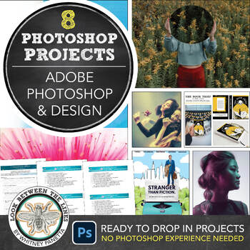 Preview of Photoshop Project Bundle, Middle, High School Art Lessons, Activities Photoshop