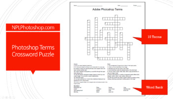 Preview of Photoshop Terms (15) Crossword Puzzle