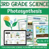 Photosynthesis Activity & Answer Key 3rd Grade Life Science