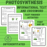 Photosynthesis Activities Informational Texts and Crosswor