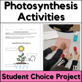 Preview of Photosynthesis Project - Choice Menu - Planning Worksheets - Scaffolded