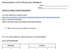 Photosynthesis & Cell Respiration Webquest for High School