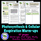 Photosynthesis & Cellular Respiration Bell Ringers, Exit S