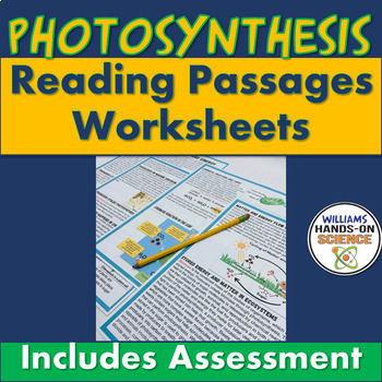 Preview of Photosynthesis Cellular Respiration Worksheet Reading Assessment NGSS LS1 C