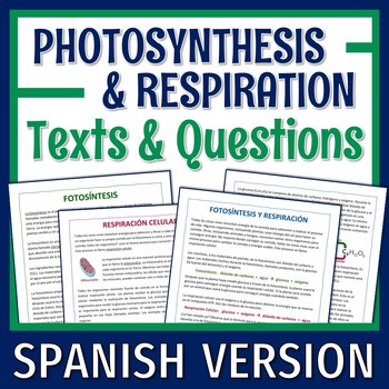 Preview of Photosynthesis, Cellular Respiration, and Carbon Cycle Reading IN SPANISH